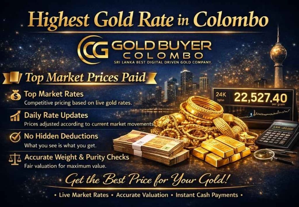 Best gold price for selling gold in Colombo